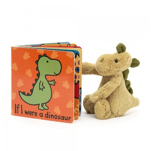 Baby Gifts Jellycat If I Were A Dinosaur and Bashful Dino Small, Zelene | MYZHV-4089