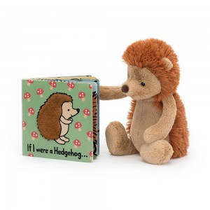 Baby Gifts Jellycat If I Were A Hedgehog Board and Bashful Hedgehog Medium, Hnědé | WUGAB-8164