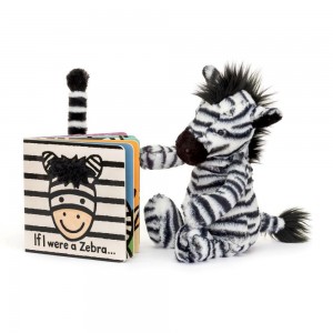 Baby Gifts Jellycat If I Were A Zebra Board and Bashful Zebra Medium, Bílé | BZQIW-2431