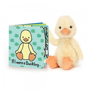 Baby Gifts Jellycat If I were a Duckling Board and Bashful Duckling Medium, Žluté | QJPIO-6018