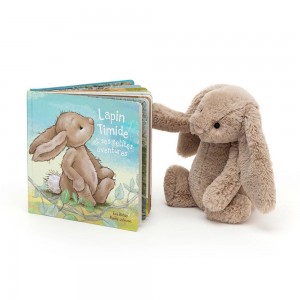 Baby Gifts Jellycat Lapin Timide Et Ses Petites Aventures and Bashful Bunny Medium, Béžový | NJOPK-8169