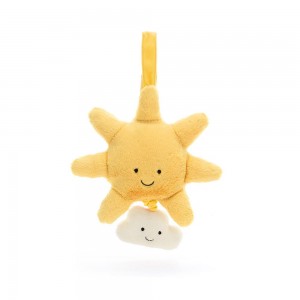Baby Toys Jellycat Amuseables Sun Musical Pull,20cm x 20cm x 5cm Žluté | WIKXL-4015
