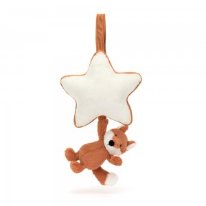 Baby Toys Jellycat Bashful Fox Cub Musical Pull,30cm x 20cm x 6cm Oranžové | URVHN-0547