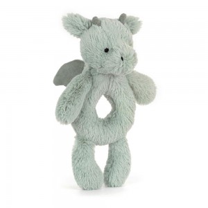 Baby Toys Jellycat Bashful Ring Rattle,18cm x 8cm x 2cm Zelene | HUQST-3640