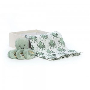 Baby Toys Jellycat Odyssey Octopus Gift Set,18cm x 18cm x 8cm Zelene | RUKHJ-6530