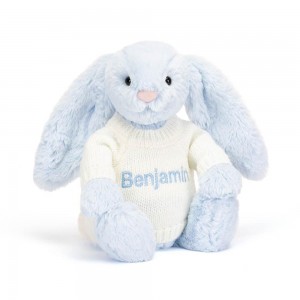Dítě Jellycat Bashful Bunny with Cream Jumper,31cm x 12cm x 9cm Blankyt | SRTUP-3951