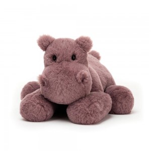 Džungle A Safari Jellycat Plyšáci Huggady Hippo,14cm x 20cm x 23cm Růžové | LXNAG-7384