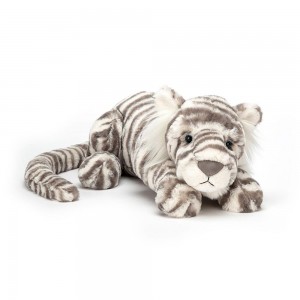 Džungle A Safari Jellycat Plyšáci Sacha Snow Tygříci,13cm x 14cm x 36cm Bílé | NFSZV-6391