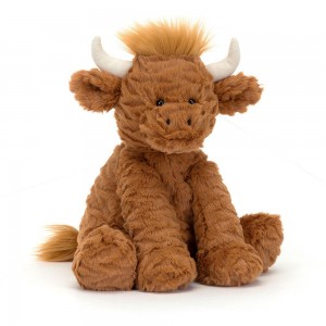 Farmyard Jellycat Plyšáci Fuddlewuddle Highland Cow,23cm x 13cm x 9cm Hnědé | YUCOV-4765