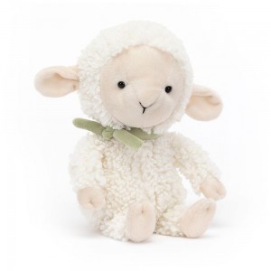Farmyard Jellycat Plyšáci Fuzzkin Lamb,25cm x 9cm x 5cm Bílé | FGYLV-0586