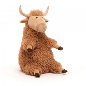 Farmyard Jellycat Plyšáci Herbie Highland Cow,11in x 5.5in x 4.7in Hnědé | VTDHS-4968