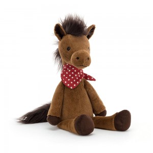 Farmyard Jellycat Plyšáci Orson Horse,15in x 4.3in x 3.9in Hnědé | WOQPM-0243