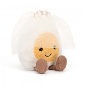 Food Jellycat Plyšáci Amuseables Boiled Vajíčko Bride,14cm x 9cm x 4cm Bílé | RHGBE-8263