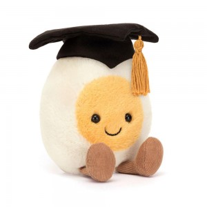 Food Jellycat Plyšáci Amuseables Boiled Vajíčko Graduation,14cm x 9cm x 4cm Bílé | ZDQPE-9158