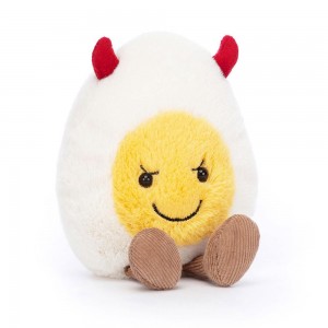 Food Jellycat Plyšáci Amuseables Devilled Vajíčko,14cm x 9cm x 4cm Bílé | ULMZB-5307