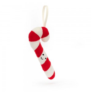 Food Jellycat Plyšáci Amuseables Festive Folly Candy Cane,11cm x 13cm x 2cm Červené | SLFHE-0459