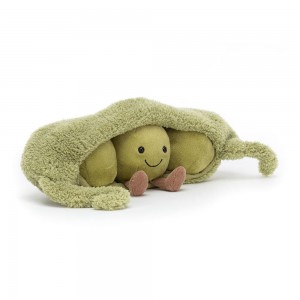 Food Jellycat Plyšáci Amuseables Pea in a Pod,11cm x 26cm x 10cm Zelene | UZYCP-0157