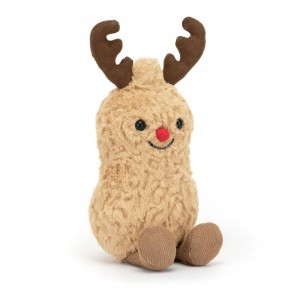 Food Jellycat Plyšáci Amuseables Peanut Reindeer,15cm x 7cm x 6cm Béžový | SZNKE-0961