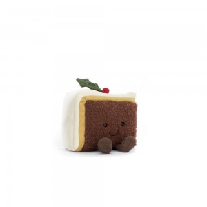 Food Jellycat Plyšáci Amuseables Slice of Christmas Cake,12cm x 13cm x 8cm Hnědé | JNIKO-3196