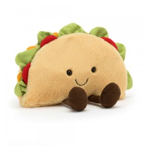 Food Jellycat Plyšáci Amuseables Taco,13cm x 17cm x 5cm Béžový | CLBUQ-6385