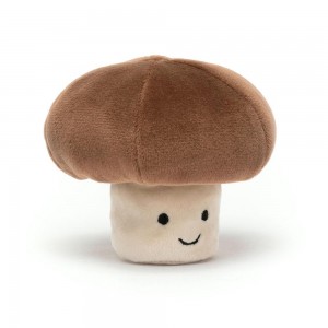 Food Jellycat Plyšáci Amuseables Vivacious Vegetable Mushroom,8cm x 9cm x 9cm Hnědé | YWPHN-8627