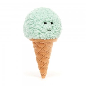 Food Jellycat Plyšáci Irresistible Ice Cream Mint,17cm x 8cm x 7cm Zelene | TEWXG-3061