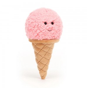 Food Jellycat Plyšáci Irresistible Ice Cream Strawberry,17cm x 8cm x 7cm Růžové | MWDGA-8329
