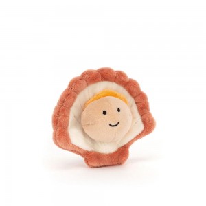 Food Jellycat Plyšáci Sensational Seafood Scallop,9cm x 11cm x 4cm Hnědé | ZIGBT-8739
