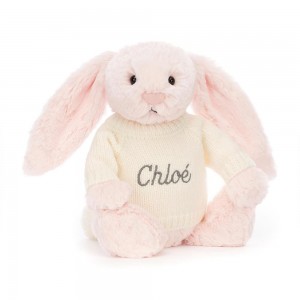Jumpers Jellycat Bashful Bunny with Cream Jumper,31cm x 12cm x 9cm Růžové | XEMWO-4169