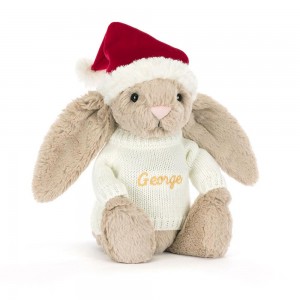 Jumpers Jellycat Bashful Christmas Bunny with Cream Jumper,31cm x 12cm x 9cm Béžový | PKRBW-4826