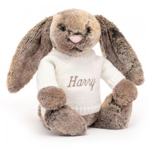 Jumpers Jellycat Bashful Cottontail Bunny with Cream Jumper,31cm x 12cm x 9cm Hnědé | PECWD-7230