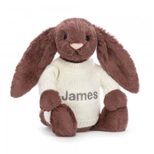 Jumpers Jellycat Bashful Fudge Bunny with Cream Jumper,31cm x 12cm x 9cm Hnědé | QAMBN-9473