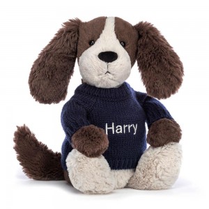 Jumpers Jellycat Bashful Fudge Puppy,31cm x 12cm x 9cm Hnědé | MYFTU-8652