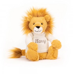 Jumpers Jellycat Bashful Lion with Cream Jumper,31cm x 12cm x 9cm Žluté | JFPAM-4567