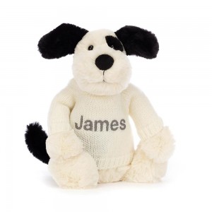 Jumpers Jellycat Bashful Puppy with Cream Jumper,31cm x 12cm x 9cm Bílé | ZCSRI-1593