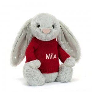 Jumpers Jellycat Bashful Shimmer Bunny,31cm x 12cm x 9cm Šedé | REWPN-4725