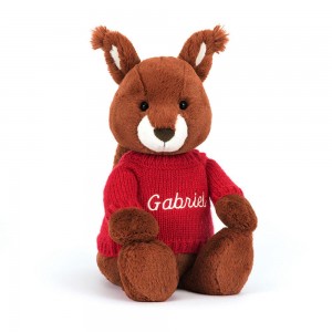 Jumpers Jellycat Bashful Squirrel,31cm x 12cm x 9cm Červené | XIDHK-6403