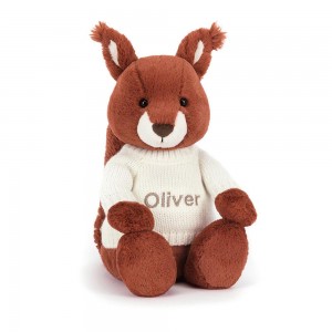 Jumpers Jellycat Bashful Squirrel with Cream Jumper,31cm x 12cm x 9cm Červené | FMPLT-5798