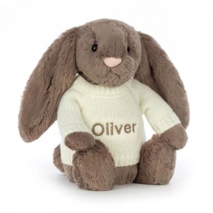 Jumpers Jellycat Bashful Truffle Bunny with Cream Jumper,31cm x 12cm x 9cm Hnědé | BKMPR-5728