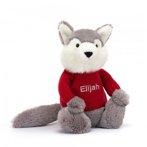 Jumpers Jellycat Bashful Wolf,31cm x 12cm x 9cm Šedé | VLQZK-6402