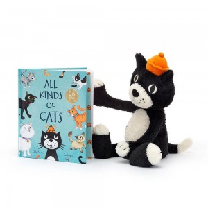 Knižka Aktivity Jellycat All Kinds ofs and Jellycat Jack Medium, Černé | TFPUC-2697