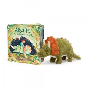 Knižka Aktivity Jellycat Archie, My Dinosaur Friend and Archie Dinosaur, Zelene | KIPZQ-3064