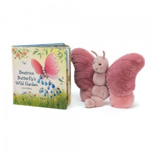 Knižka Aktivity Jellycat Beatrice Butterfly's Wild Garden and Beatrice Butterfly, Růžové | ABZNR-6894