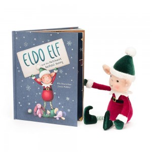 Knižka Aktivity Jellycat Eldo Elf and the Patchwork Bashful Bunny and Eldo Elf, Červené | VGHTU-7361