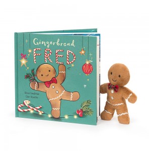 Knižka Aktivity Jellycat Gingerbread FBook and Jolly Gingerbread FOriginal, Hnědé | RLWPJ-7649