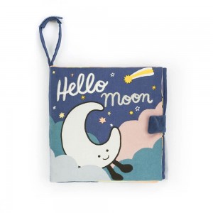 Knižka Aktivity Jellycat Hello Moon Fabric,18cm x 18cm x 5cm Bílé | GPLCF-0918