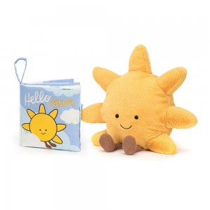 Knižka Aktivity Jellycat Hello Sun Fabric and Amuseables Sun Medium, Žluté | YVHWQ-7296
