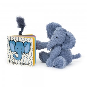 Knižka Aktivity Jellycat If I Were An Sloníci Board and Fuddlewuddle Sloníci Medium, Blankyt | OYUFK-3129