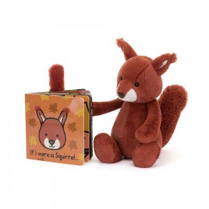 Knižka Aktivity Jellycat If I Were a Squirrel Board and Bashful Squirrel Medium, Oranžové | HMEOL-9813