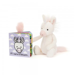 Knižka Aktivity Jellycat If I Were a Unicorn Board and Bashful Unicorn Medium, Fialové | SONUK-7913